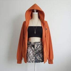 Dickies Mens Zip Up Orange Hoodie